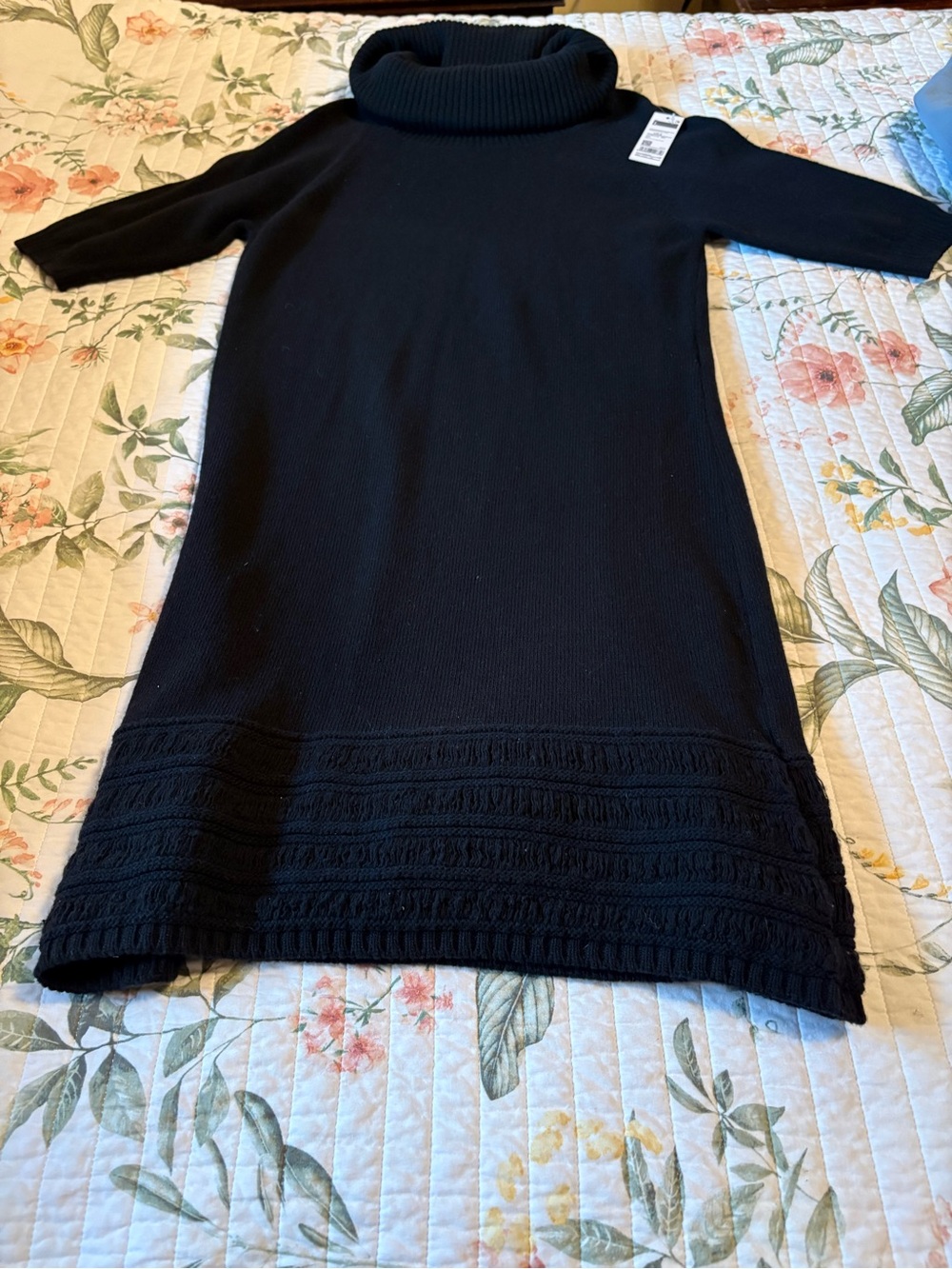 United Colors Of Benetton Black Turtleneck Midi Dress